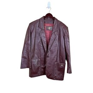 Vtg Womens Etienne‎ Aigner Genuine Leather Jacket Coat Sz 14